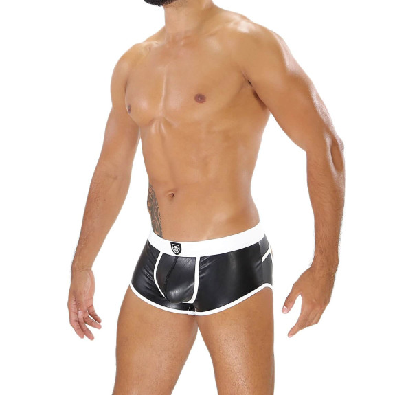 FETISH BOTTOMLESS BOXERS BLACK/WHITE