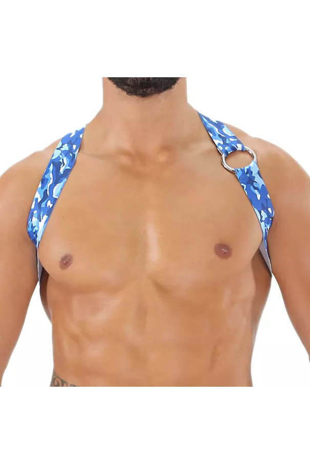 Party Boy Elastic Harness Blue Camo
