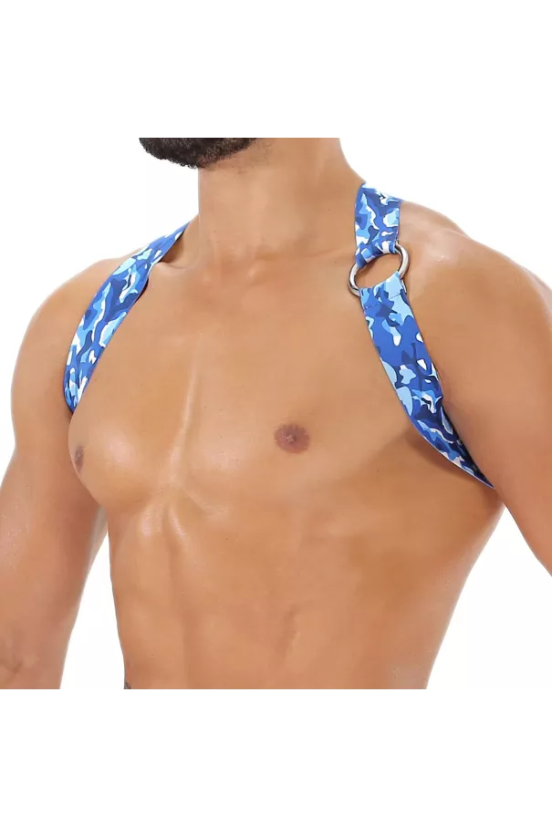 Party Boy Elastic Harness Blue Camo