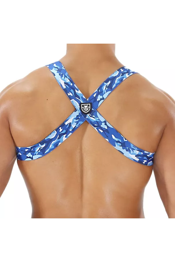 Party Boy Elastic Harness Blue Camo