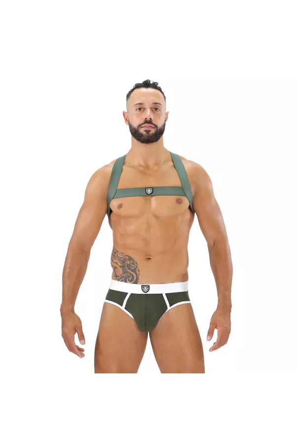 Fetish Elastic Harness Khaki