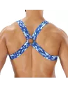 Fetish Elastic Harness Blue Camouflage