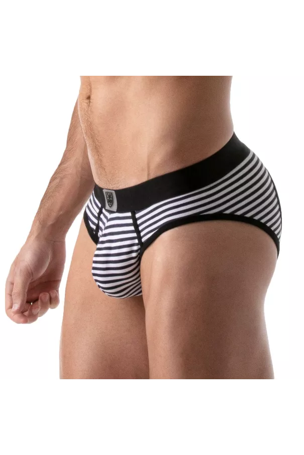 Stripes Push-up bottomless briefs Navy-black