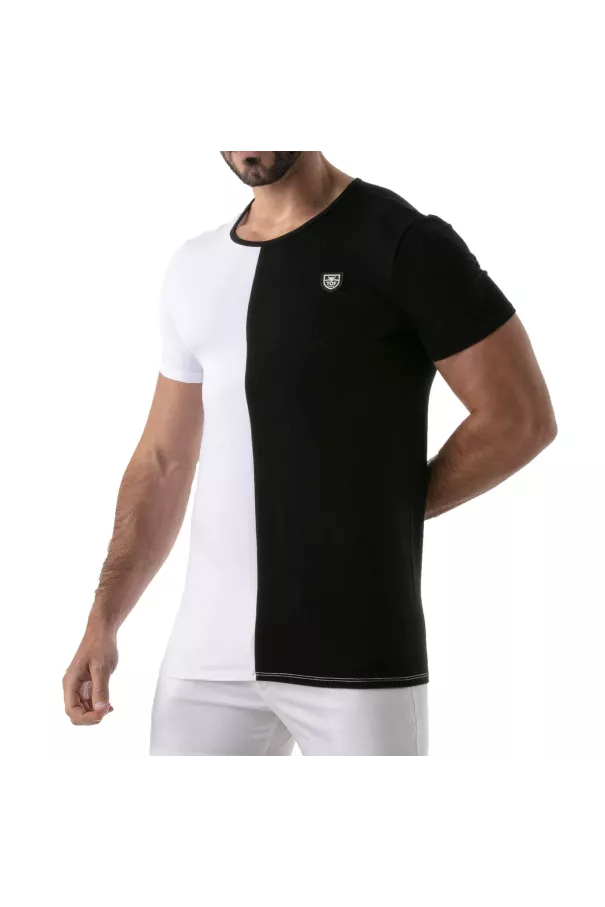Bicolor t-shirt Black-white