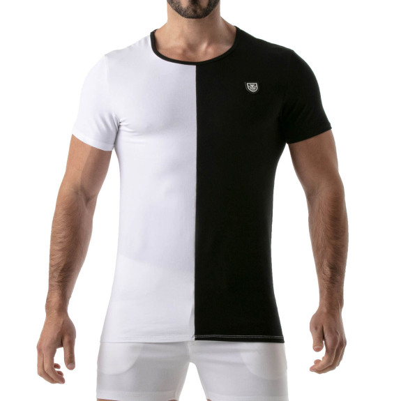 Bicolor t-shirt Black-white