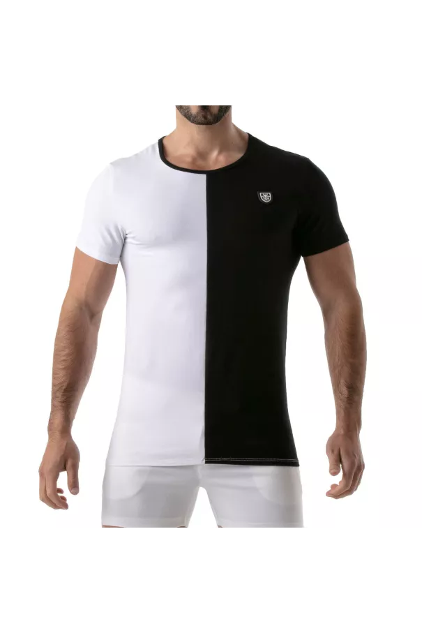 Bicolor t-shirt Black-white