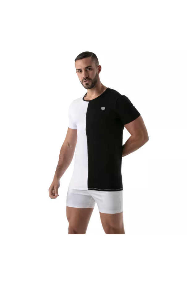 Bicolor t-shirt Black-white