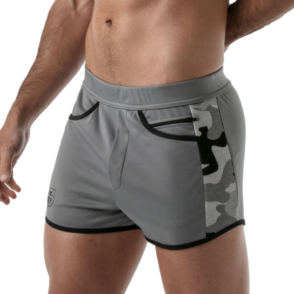 CAMO GYM SHORTS GREY