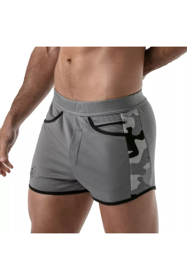 CAMO GYM SHORTS GREY