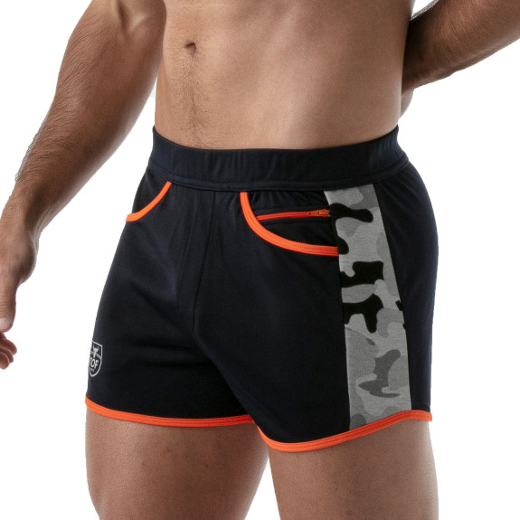 CAMO GYM SHORTS  NAVY