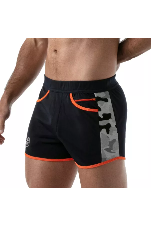 CAMO GYM SHORTS  NAVY
