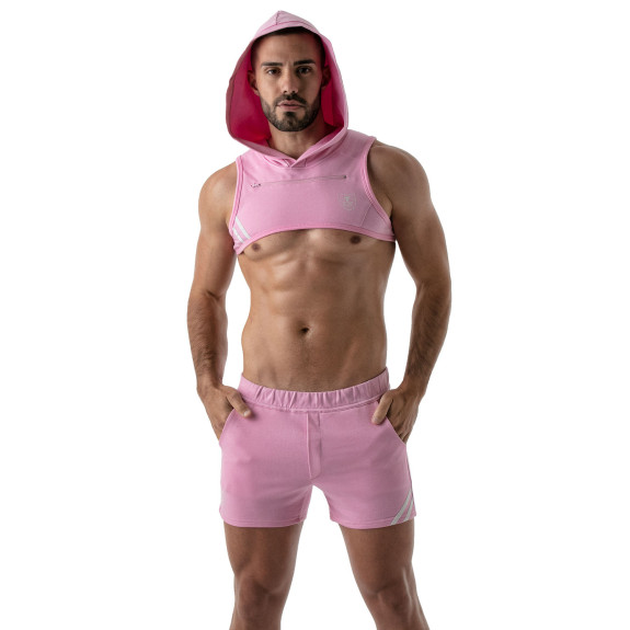 Paris Hoodie Harness Pink with a paris short pink