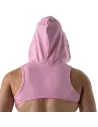 Paris Hoodie Harness Pink with a hood on him