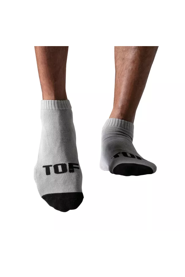 TOF Paris Men's Low-Cut Socks Grey – Comfort & Subtle Style