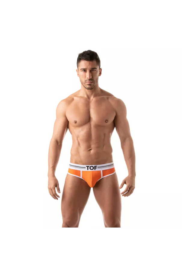 French Brief for Men Orange - High-Cut Style and Comfort by TOF Paris