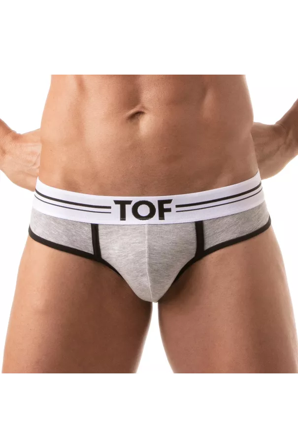 French Brief for Men Heather Grey - High-Cut Style and Comfort by TOF Paris