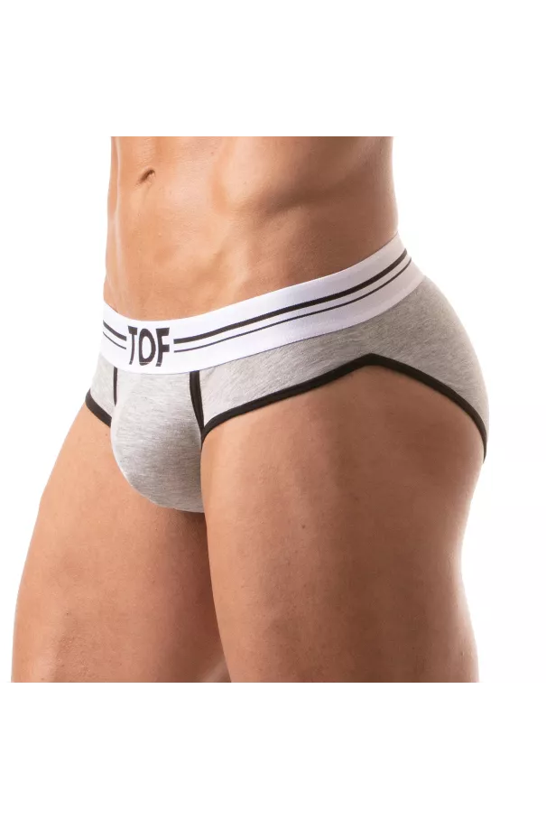 French Brief for Men Heather Grey - High-Cut Style and Comfort by TOF Paris