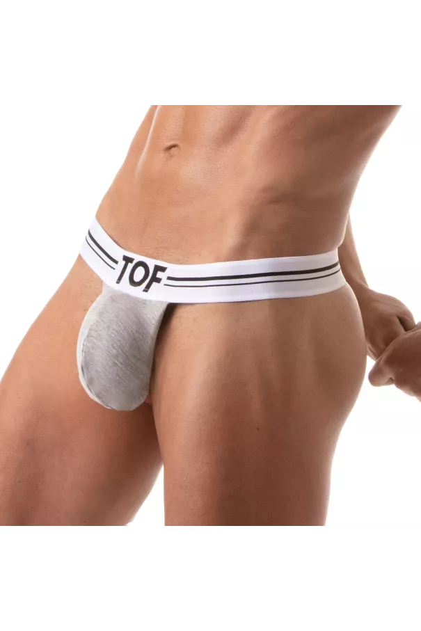 Stringless Thong for Men Heather Grey - Sexy and Comfortable by TOF Paris