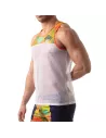 Floral Mesh Tank Top Yellow