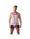 Floral Mesh Tank Top Pink