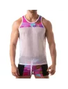 Floral Mesh Tank Top Pink
