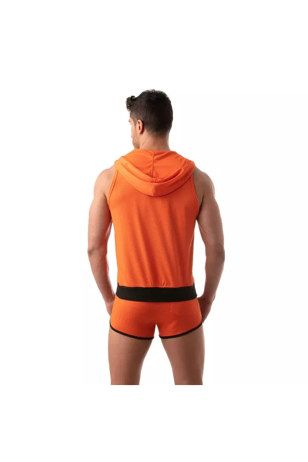 Mesh sleveless hoodie | Olympic | TOF Paris