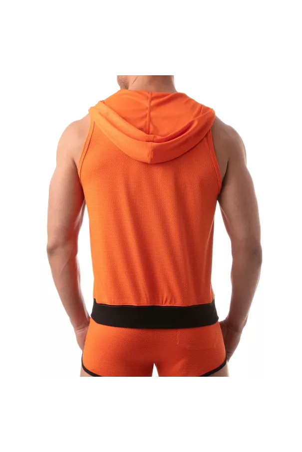 Mesh sleveless hoodie | Olympic | TOF Paris
