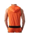 Mesh Sleeveless Hoodie - Orange