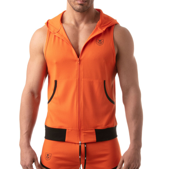Mesh sleveless hoodie | Olympic | TOF Paris