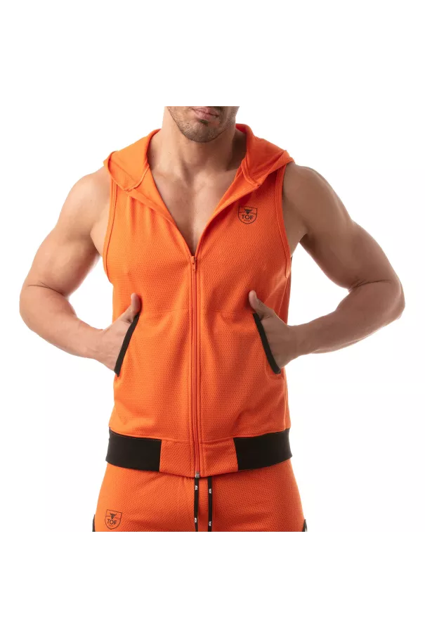 Mesh sleveless hoodie | Olympic | TOF Paris