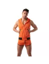 Mesh Sleeveless Hoodie - Orange