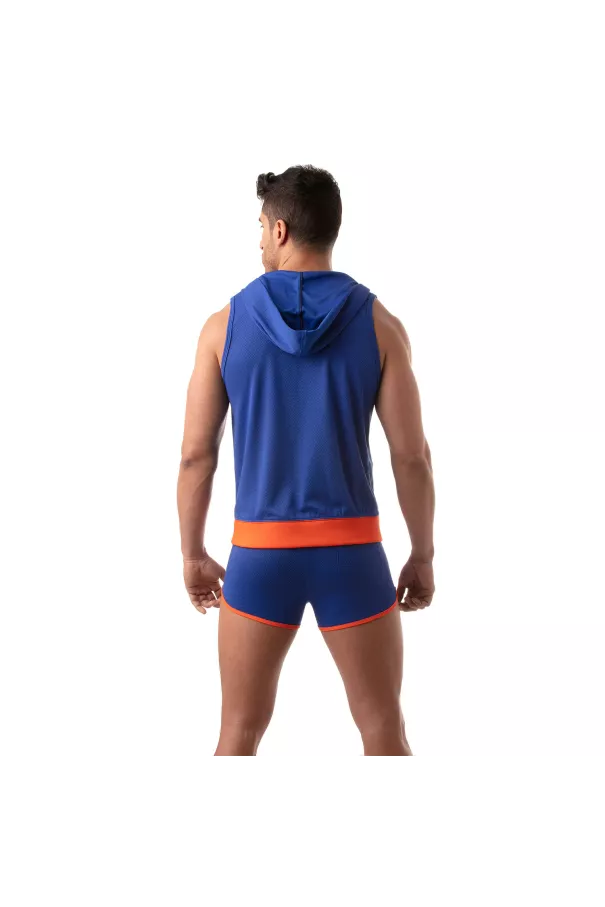 Mesh sleveless hoodie | Olympic | TOF Paris