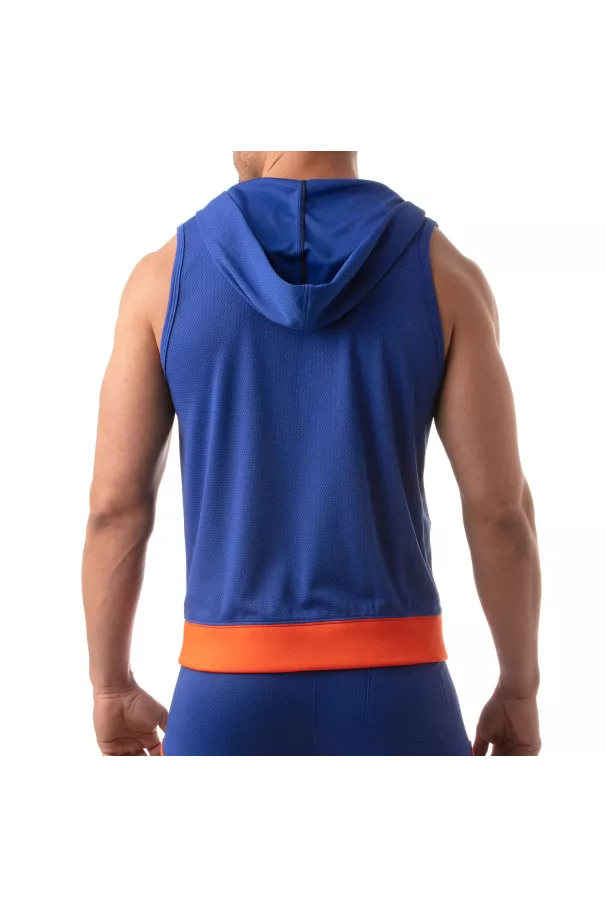 Mesh sleveless hoodie | Olympic | TOF Paris