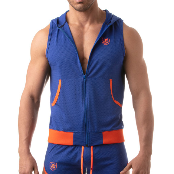 Mesh sleveless hoodie | Olympic | TOF Paris