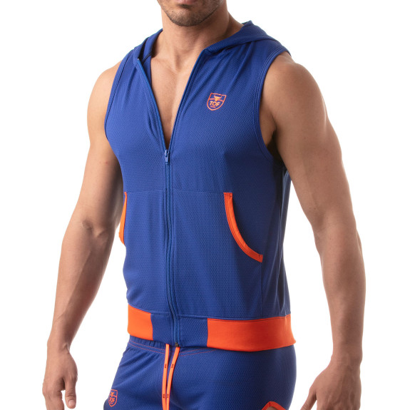 Mesh sleveless hoodie | Olympic | TOF Paris