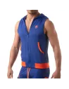 Mesh Sleeveless Hoodie - Royal Blue