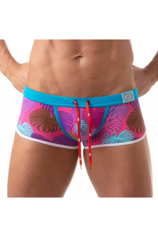 Floral Swim Trunk Pink