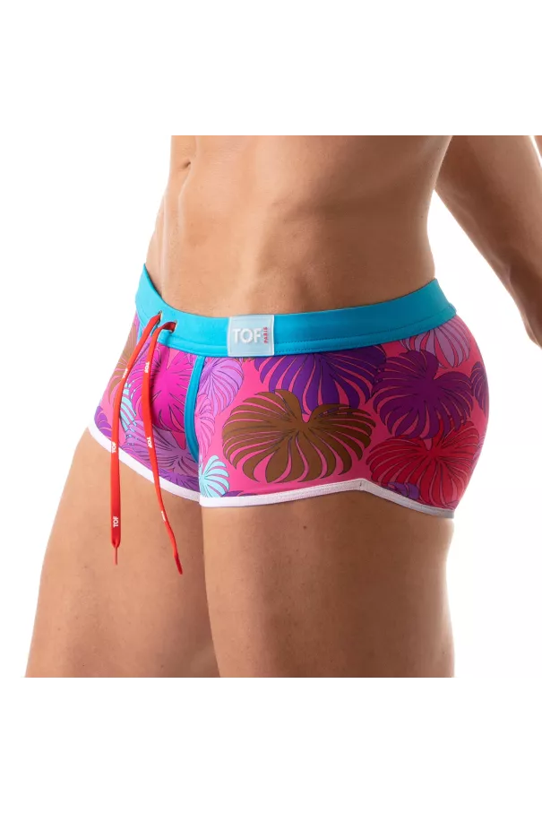 Floral Swim Trunk Pink