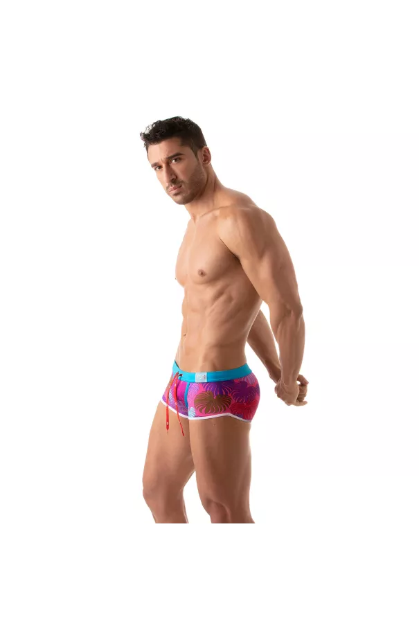 Floral Swim Trunk Pink