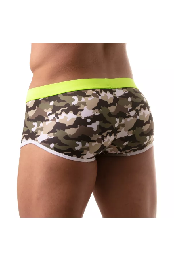 Men's Iconic Swim Boxer Khaki Camouflage - Comfort and Style | TOF Paris