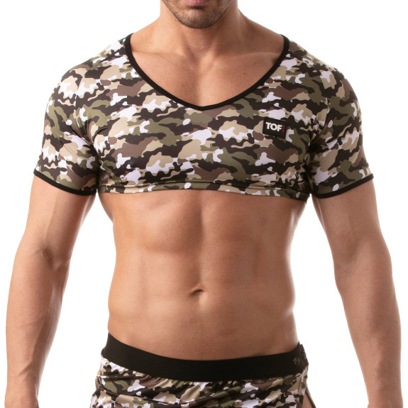 Crop Top - Camo Khaki | Iconic | TOF Paris