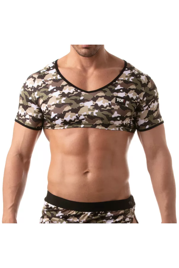 Crop Top - Camo Khaki | Iconic | TOF Paris