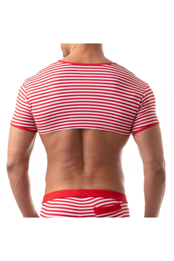 Sailor Crop Top Red - Sexy Nautical Style for Men | TOF Paris