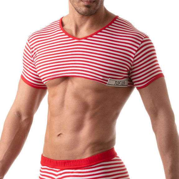 Sailor Crop Top Red - Sexy Nautical Style for Men | TOF Paris
