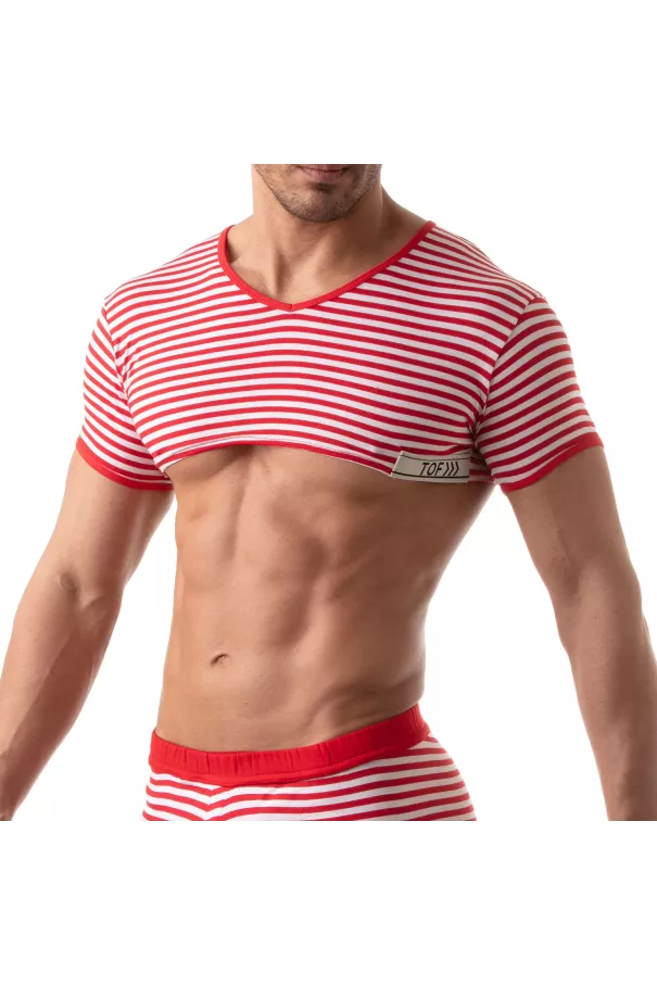 Sailor Crop Top Red - Sexy Nautical Style for Men | TOF Paris