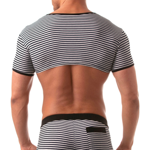 Sailor Crop Top - Black, Sexy Nautical Style for Men | TOF Paris