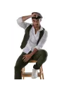 Reversible beret - White and khaki