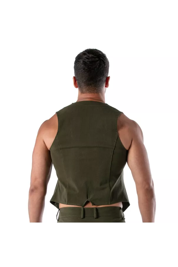 Patriot Chain Vest - Khaki from the back