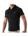 Piqué cotton shirt - Black