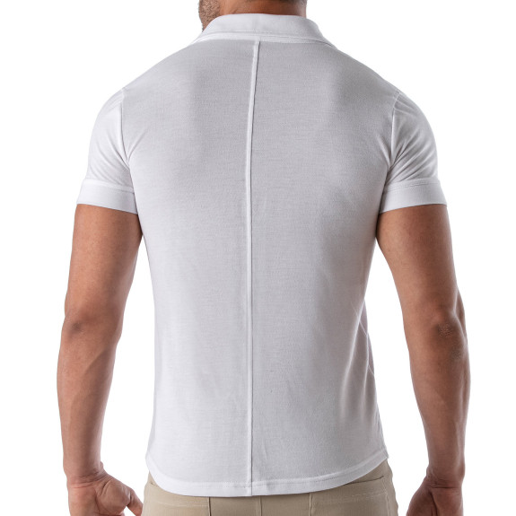 Piqué cotton shirt - White